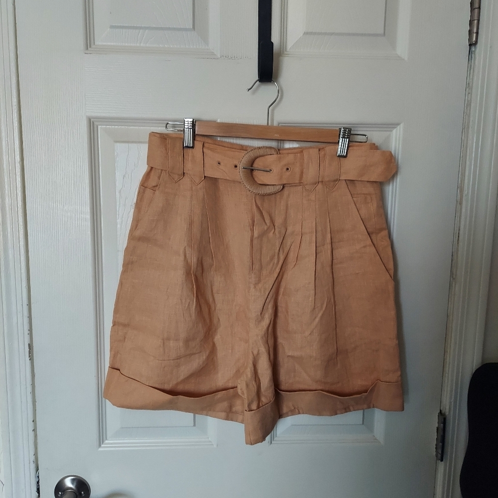 Farm Rio belted Linen Shorts SzM